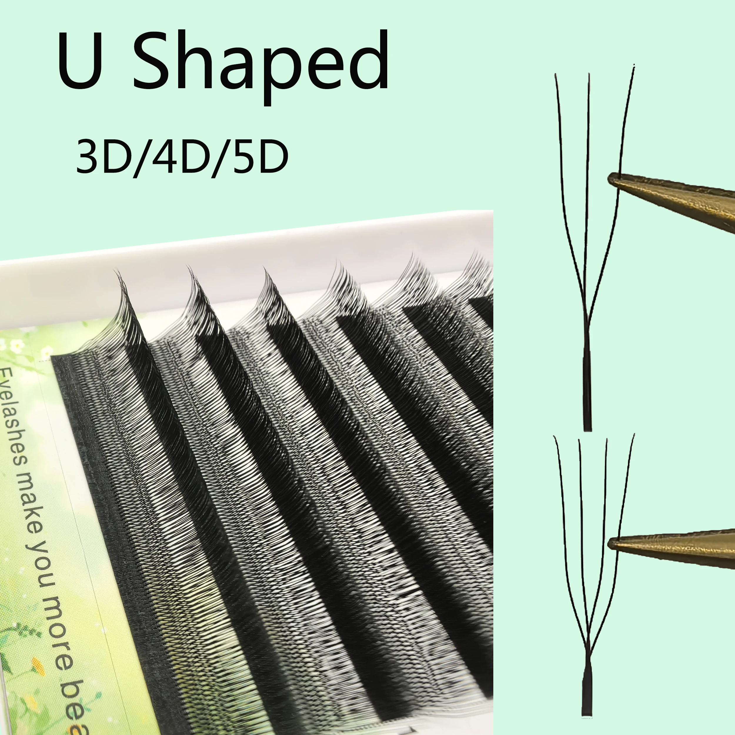 Tbestt U-vormige 3D 4D 5D YY Wimpers Extension Zachte Matte U-vorm 5DW Wimpers Extensions Faux Premade Fans wimpers