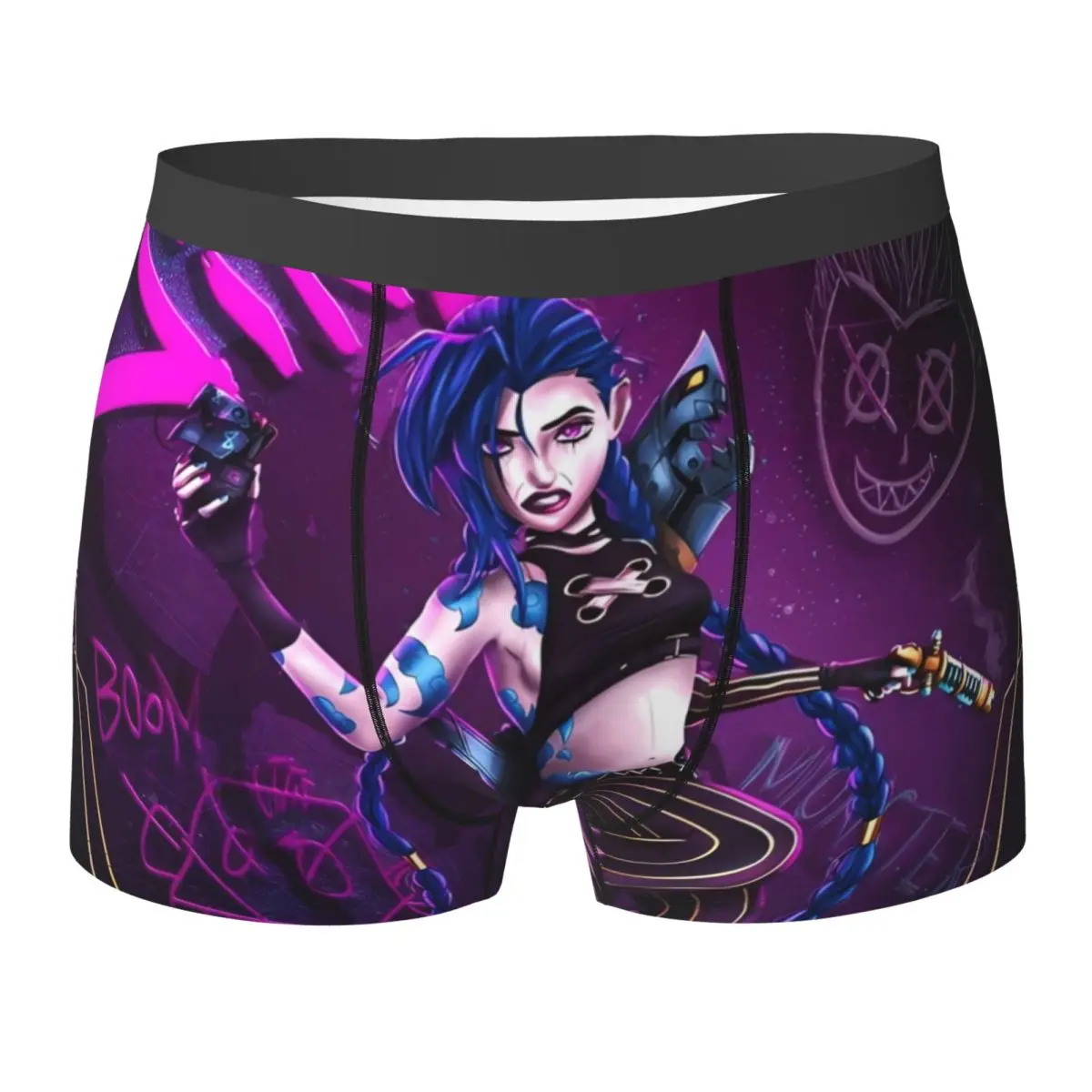 

Jinx Arcane League Of Legends, нижнее белье, мужские трусы-боксеры, мягкие боксеры, трусики с горячим принтом, большие размеры