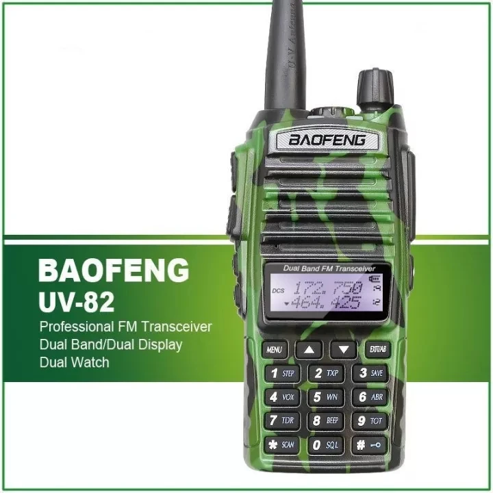 Baofeng Official Store UV-82 Walkie Talkie Real 5W 8W Ham Radio Comunicador Dual PTT Long Range 2 Way Portable FM Amateur Radio