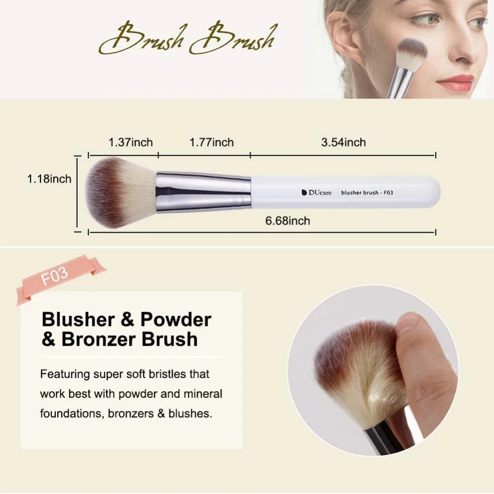 แปรงแต่งหน้า 3 ชิ้น Foundation Contour Bronzer แปรง,คอนซีลเลอร์แปรง,Blusher แปรงแป้ง, face Kabuki Travel Buffing Stippling