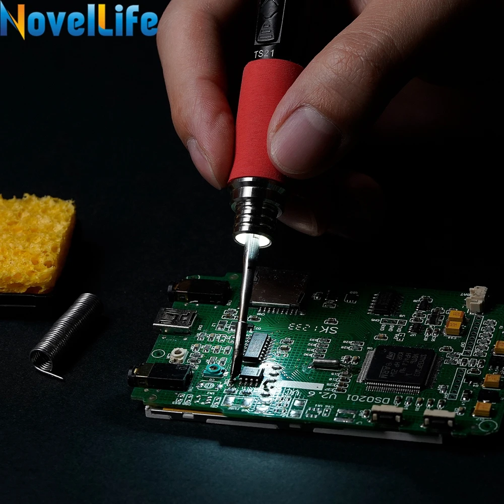 Miniware TS21 سبيكة لحام كهربائي قابل للتعديل درجة الحرارة USB المحمولة الدقة محطة لحام رقمية 100 واط ماكس C210 KU تلميح