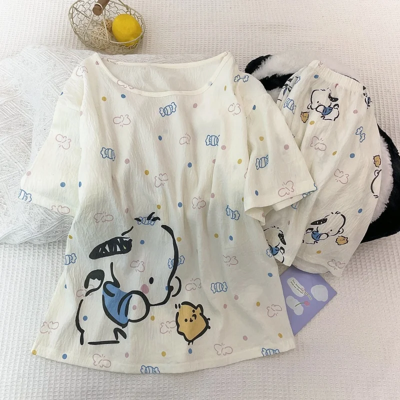 

Summer jade cinnamon dog cartoon cute girl loose home leisure suit