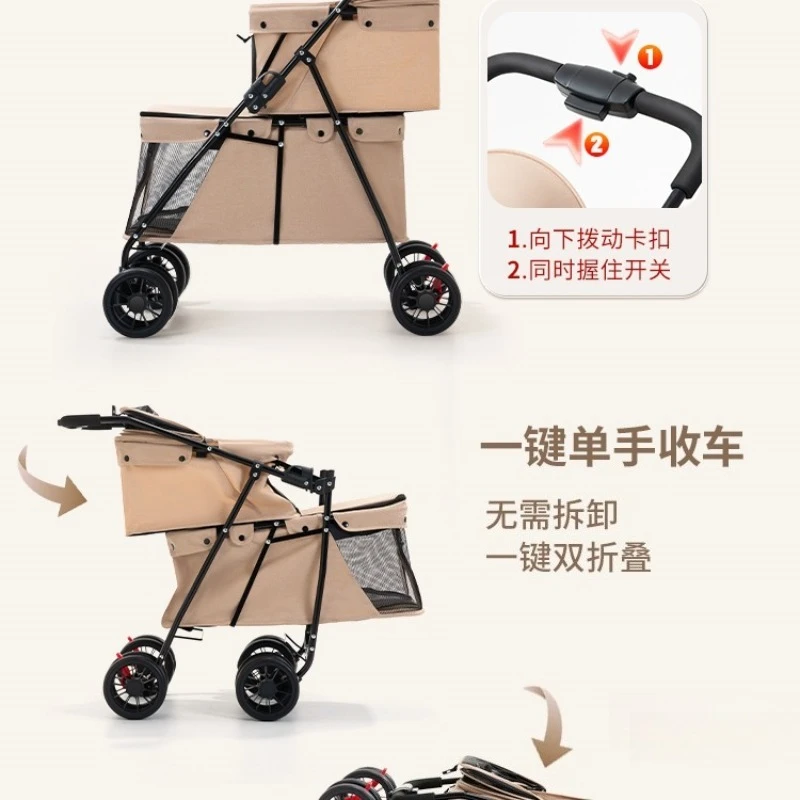 Foldable portable cat dog dog outdoor trolley