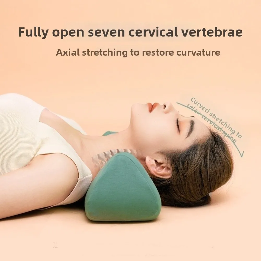 Ergonomic Neck Support Pillow Multi-Purpose Memory Foam Therapeutic Cushion with Removable Cover Curved Design Sleeping Pillow
