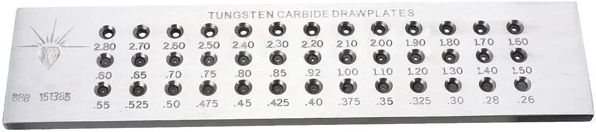 Piastra di disegno del filo del carburo di tungsteno dei fori per la fabbricazione di gioielli forma rotonda 0.26-9mm 20-52 fori/forma quadrata 0.5-7mm 20-30 fori/metà