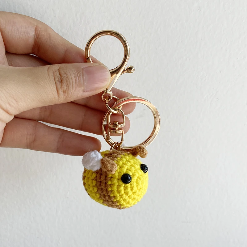 Knitting Bee Keychain Little Bees Novelty Keychain Pendant Keyring Keyholder Party reative Gifts High Quality Handmade Crafts