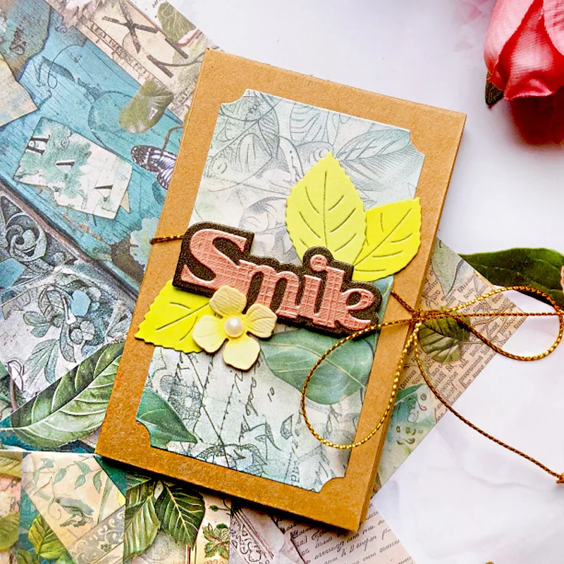 KLJUYP Tasca Pieghevole Notebook Metallo Fustelle Stencil per Scrapbooking Fai da Te Decorativo Goffratura Carte di Carta Fai da Te