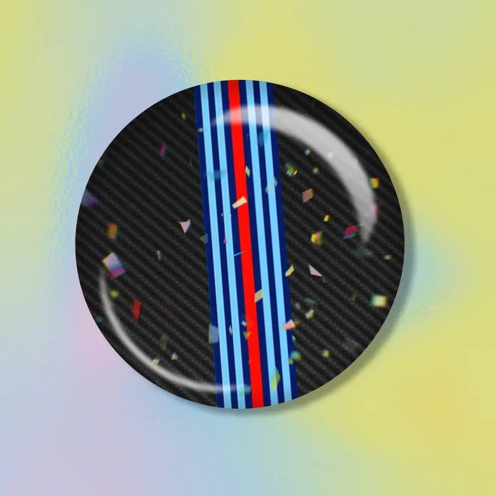 M-Martini Racing Horizontal Stripe  Tin badges in 25/32/44/58/75mm, brooch pins for accessories & gifts,Souvenir.