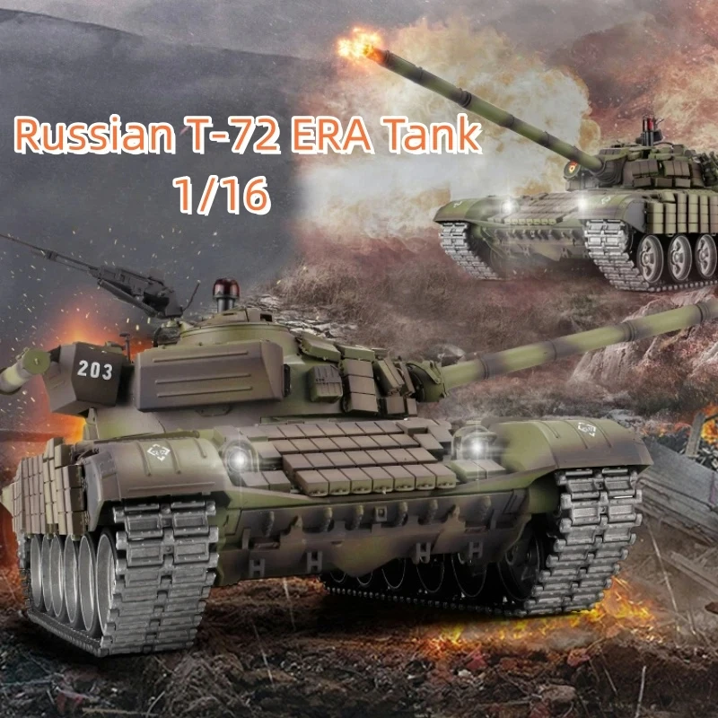 Henglong 3939 All Metal rosyjski T-72ERA wybuchowy pancerz zdalnie sterowany czołg Model zabawki zdalnie sterowane