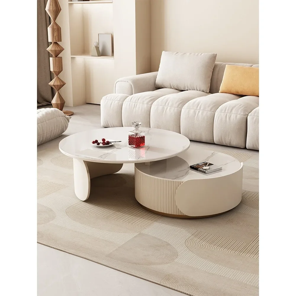 Cream-style coffee table, simple modern, light luxury, small apartment coffee table, living room, household side table, combinat