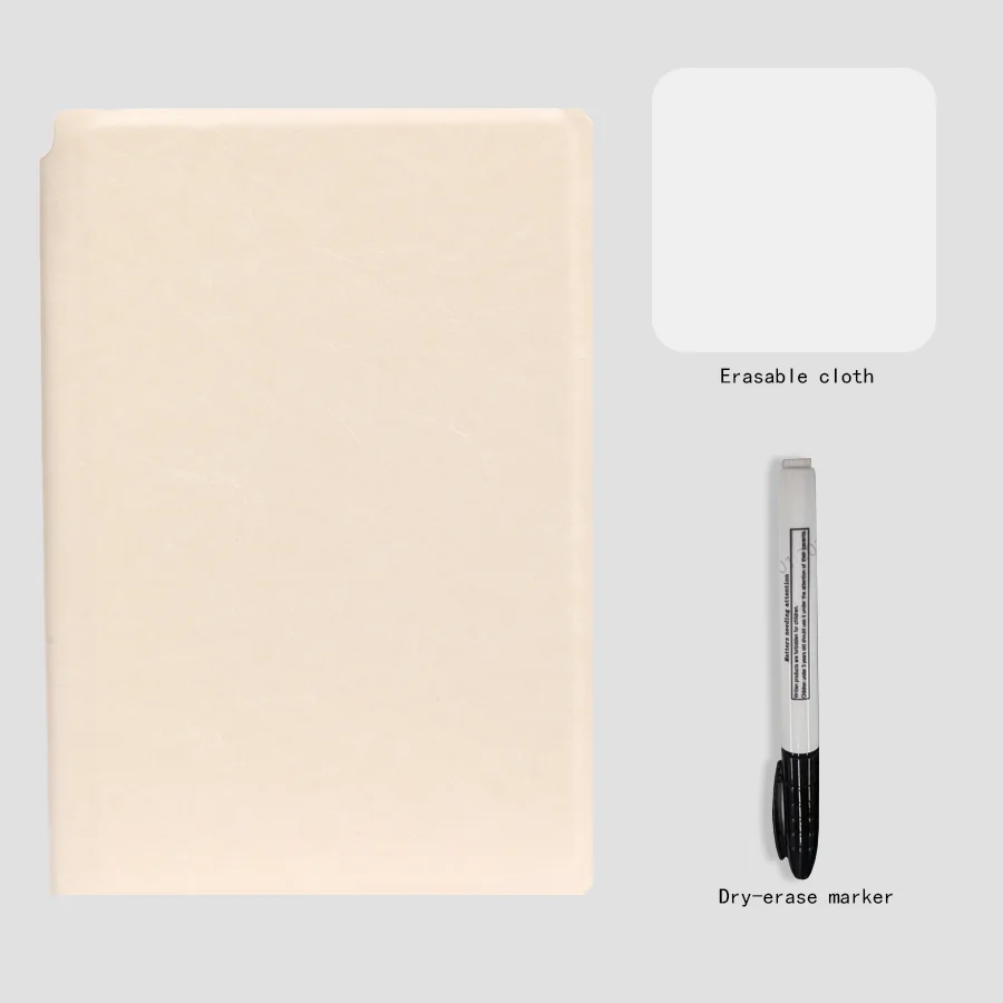 A5 herbruikbare whiteboard-notitieboekjesset met whiteboard-pen Wisdoek Lederen memoblok Weekplanner Draagbaar stijlvol kantoor