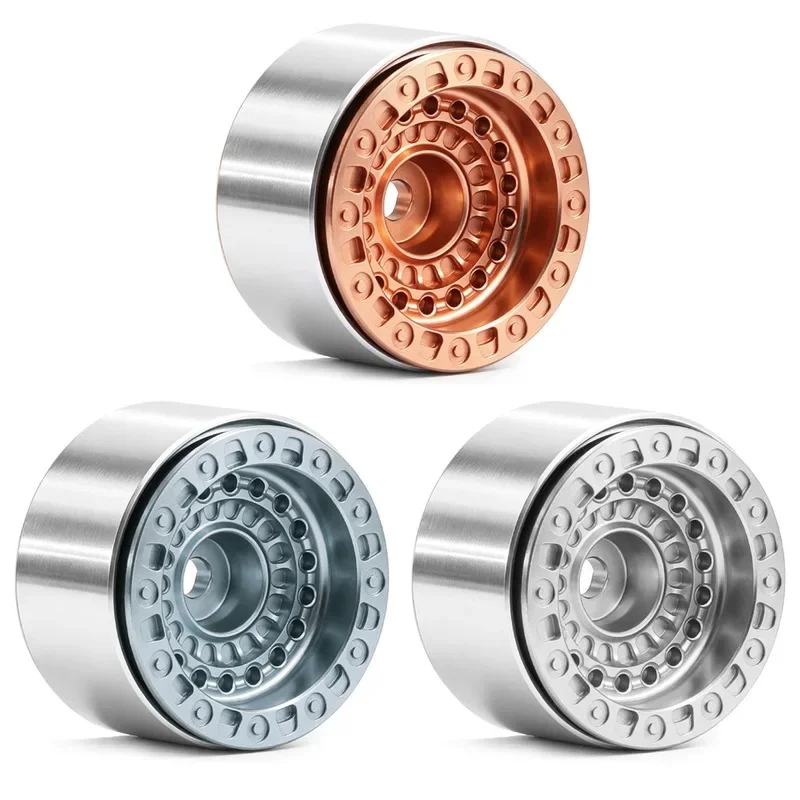 1.0 inch Metal Beadlock Wheels Rims Tires Set for 1/18 Traxxas TRX4M 1/24 Axial SCX24 AX24 FCX24 RC Crawler Upgrade Parts 3