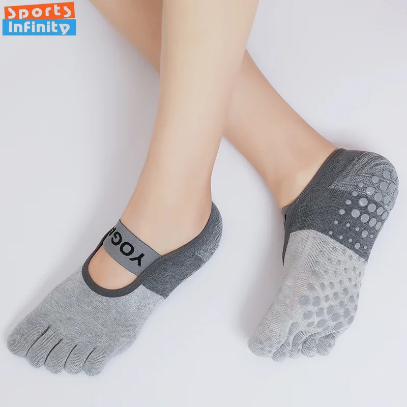 Non Slip Yoga Socks for Women Split Toe Professional Pilates Socks Five Toes Indoor Ballet Dance Floor Gym Fitness Sports Socks