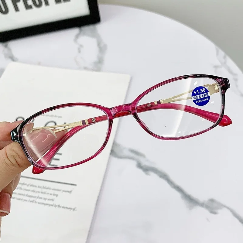 Lesebrille für Frauen, abgestufte +1,0 ~ + 4,0 TR, Anti-Strahlung, Anti-Blau, Presbyopie-Lesebrille