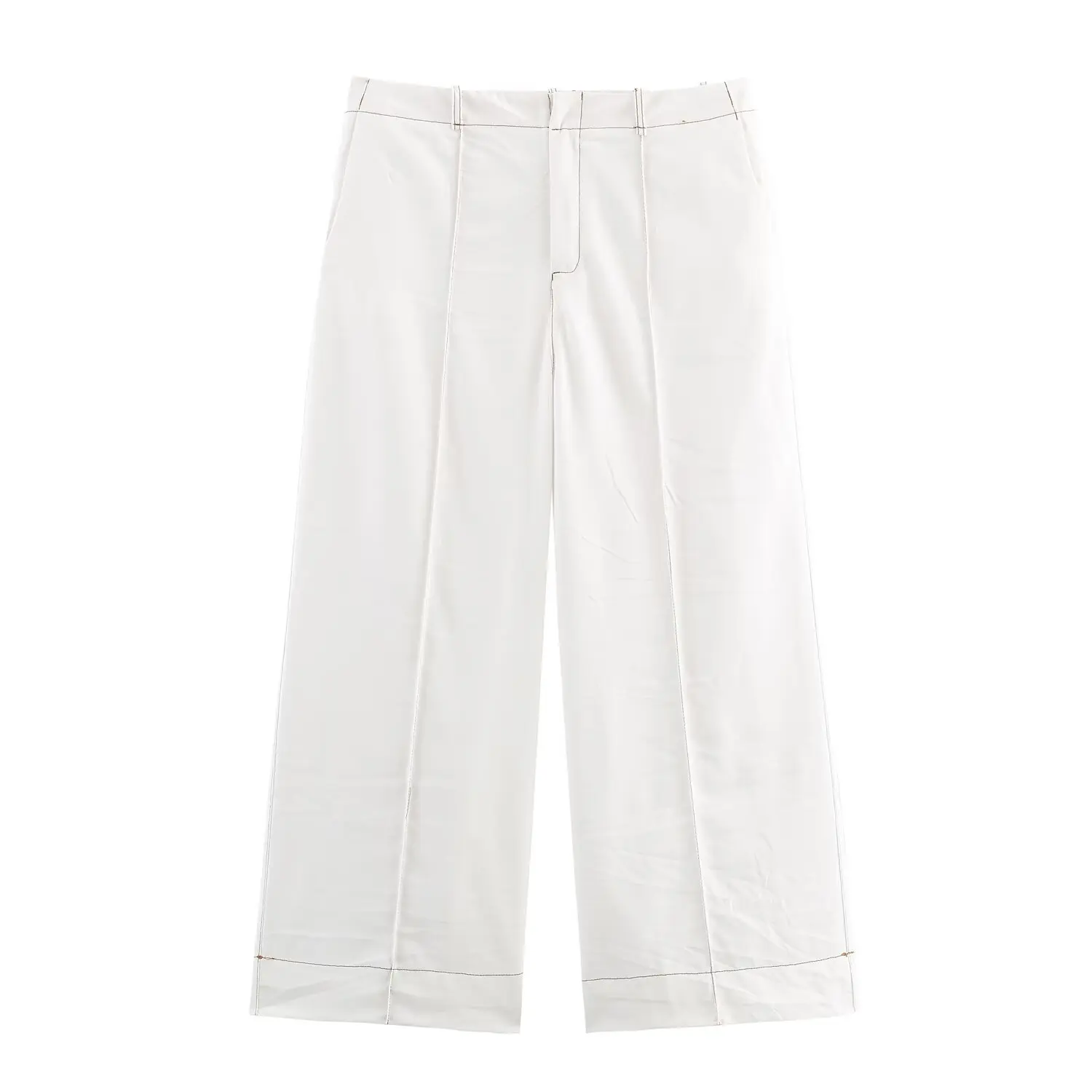 

Женские брюки-палаццо из новой летней коллекции 2026: ретро-стиль, высокая талия, молния, боковые карманы, повседневные