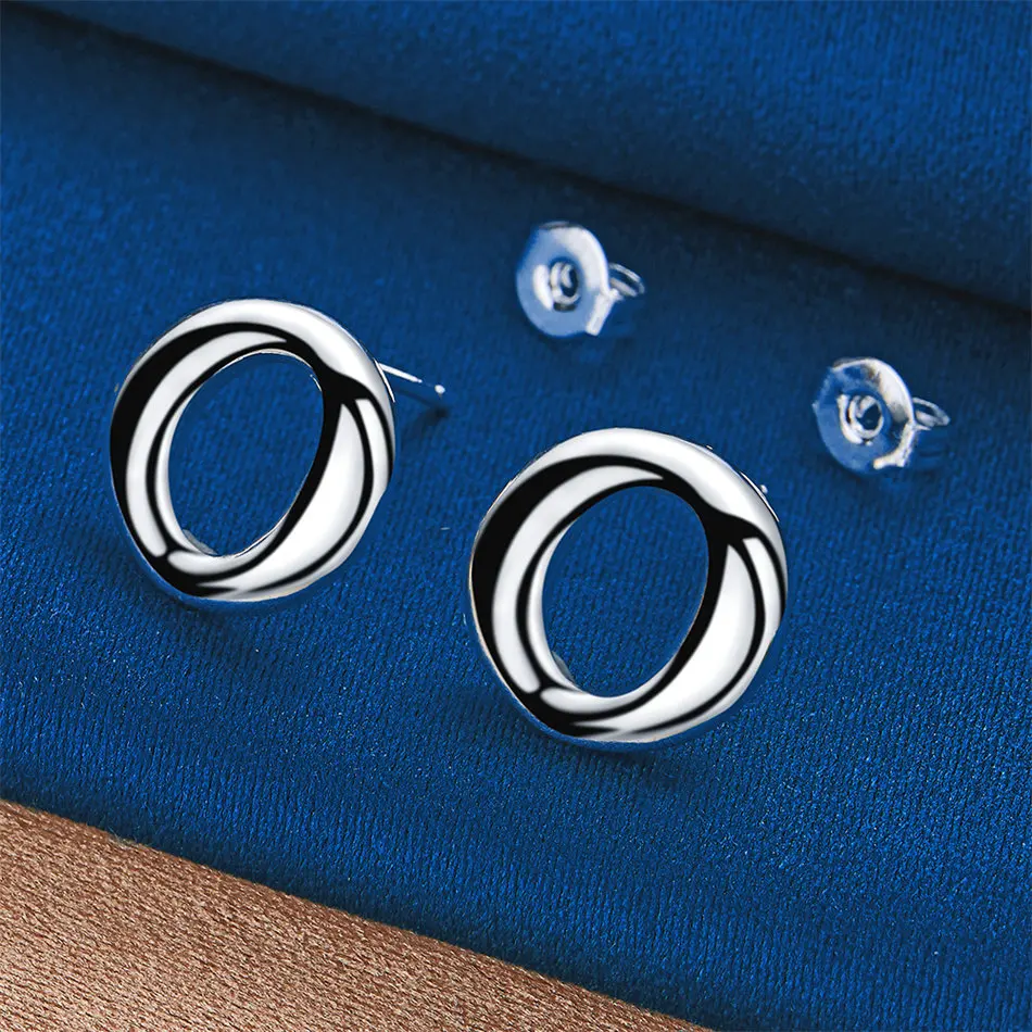 

Роскошные изысканные круглые серьги-гвоздики из стерлингового серебра 925 пробы, женский подарок, модные очаровательные ювелирные аксессуары, вечерние аксессуары