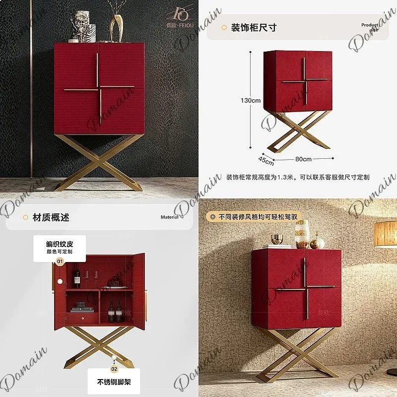 80 N Luxury Modern Sideboard Buffet Cabinet with Wine Rack, Italian Style Storage Credenza for Living Room Bedroom Entryway