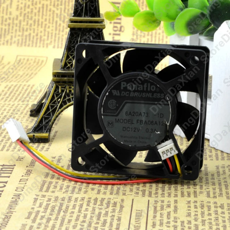l 1PCS For PANAFLO FBA06A12V | 12V 0.30A Mute Industrial Chassis Fan 60×60×25mm 6CM