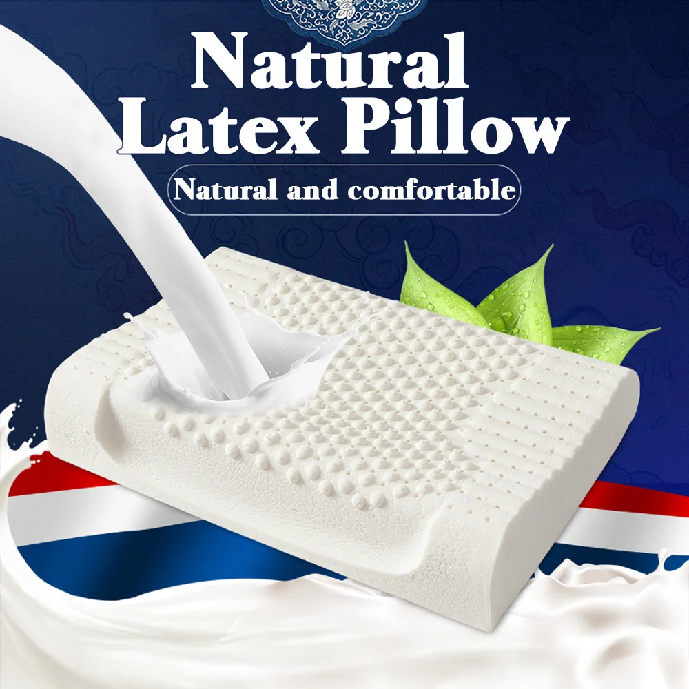 

Thailand Natural Latex Pillow Soft Rebound Neck Massage Wave Pillow Breathable Orthopedic for Home Latex Pillow Bed Pillow