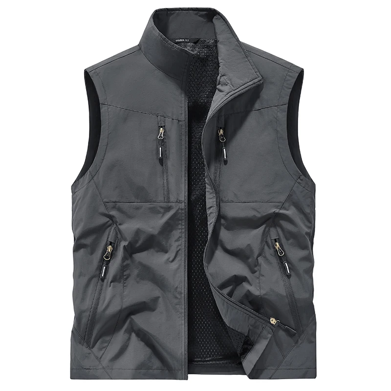 

New men's casual lightweight outdoor vest windproof and waterproof workwear thin top travel vest