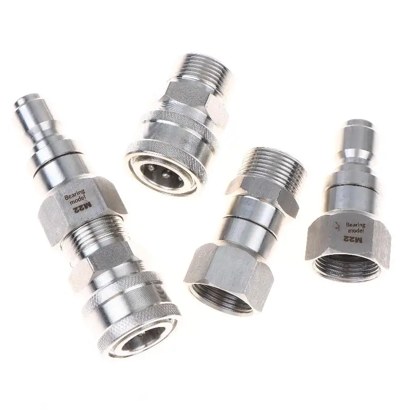 High Pressure Washer Swivel Fitting M22 14mm 15mm 360 Degree Anti Twist 5000PSI Leakproof Connector for Car Garden Cleaning