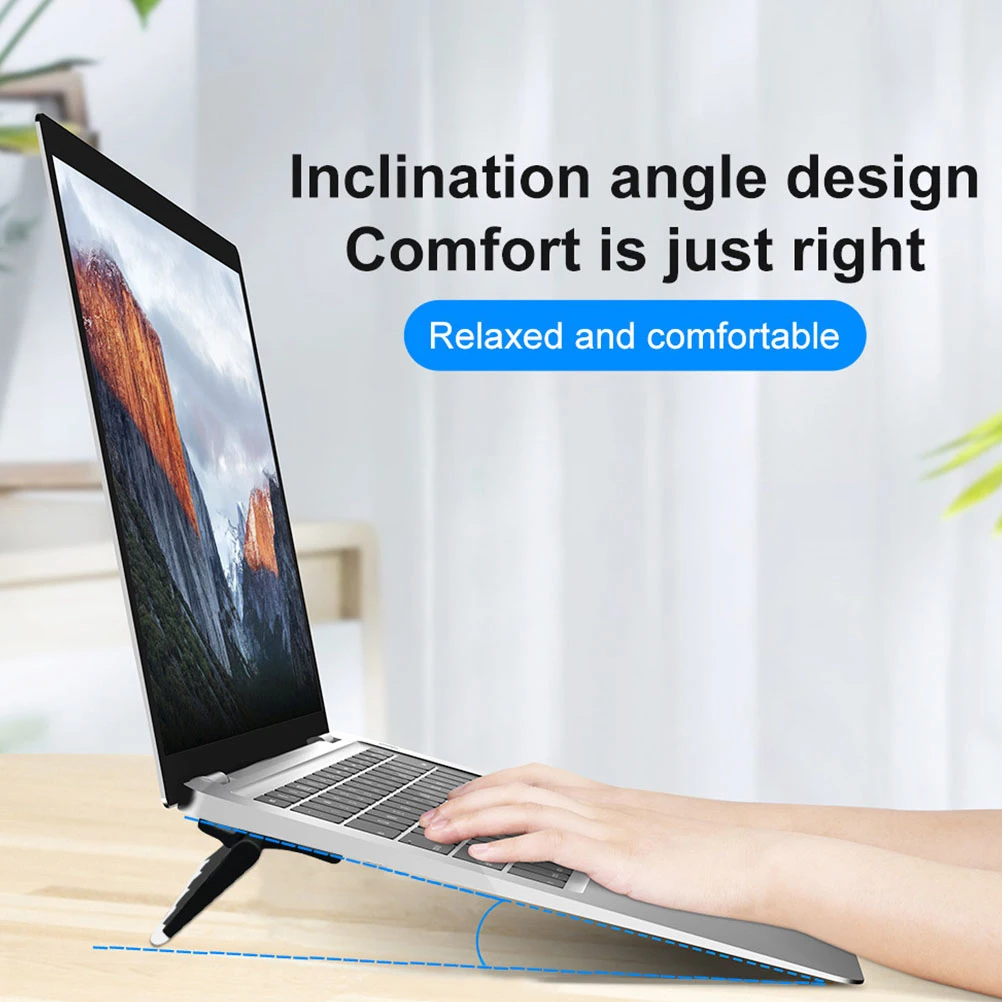 

4 Pcs Laptop Cooling Stand for Desks Ergonomic Holder Stands Abs Foldable Portable Riser Office Folding Keyboard