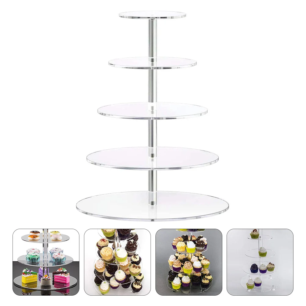 

1Pcs Multi-Layer Acrylic Cake Stand 5-Tier Transparent Dessert Display Rack for Wedding Birthday Party Cupcake Macaron Buffet