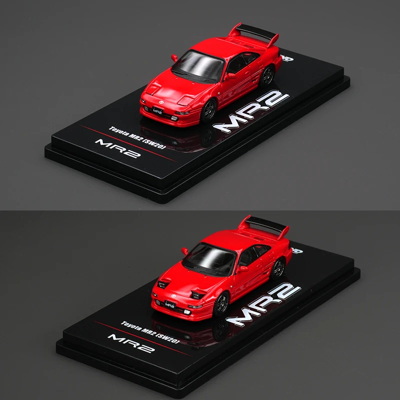 โมเดลรถยนต์ TOYOTA SW20 MR2 สีแดง ขนาด 1:64 พร้อมไฟหน้าแบบใช้งานได้ ของเล่นสะสมแบบจำลอง ยี่ห้อ INNO IN STOCK