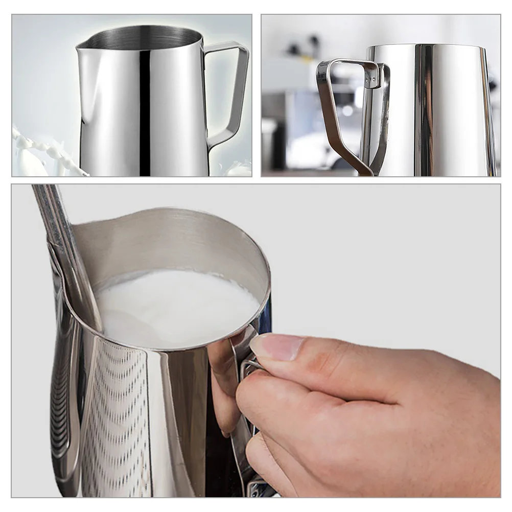 

Milk Frothing Jug Stainless Steel Milk Frother Cup Ergonomic Handle Smooth Spout Espresso Latte Art Cappuccino