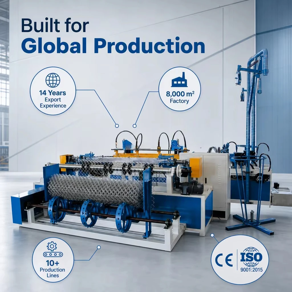 Fully Automatic High Speed Double Wire Chain Link Fence Machine CNC Diamond Mesh Weaving Machine for GI and PVC Coated Wire