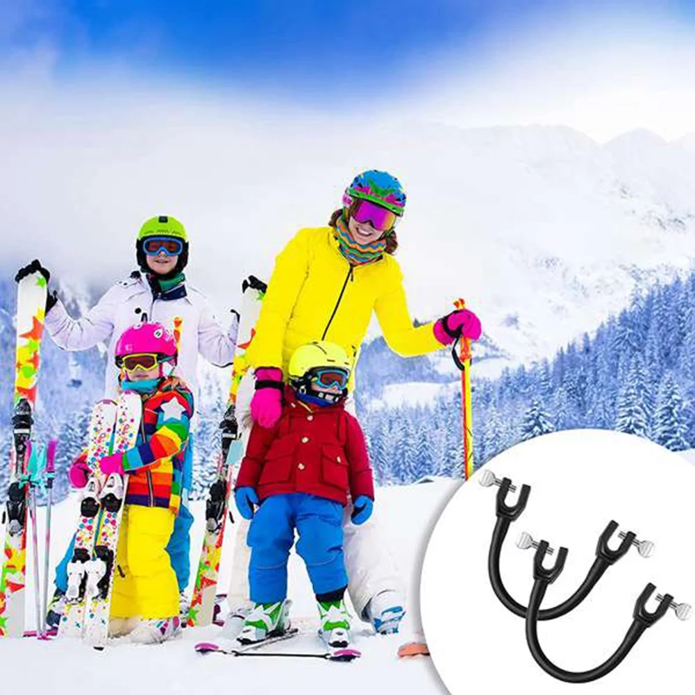 2 Pcs Ski Tip Connector Snowboard Connector Snowboard Clip,Black