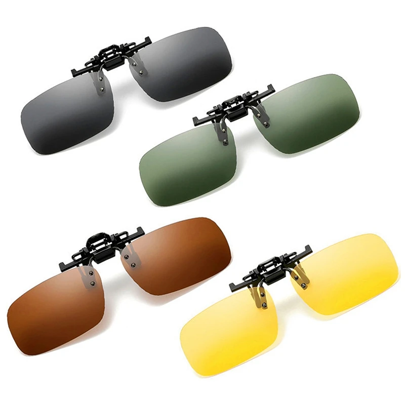 Unisex Polarized Clip on Sunglasses Near-Sighted Night Vis Lens Cycling Riding Driving Outdoor Sport Sunglasses Clip Motorcycle