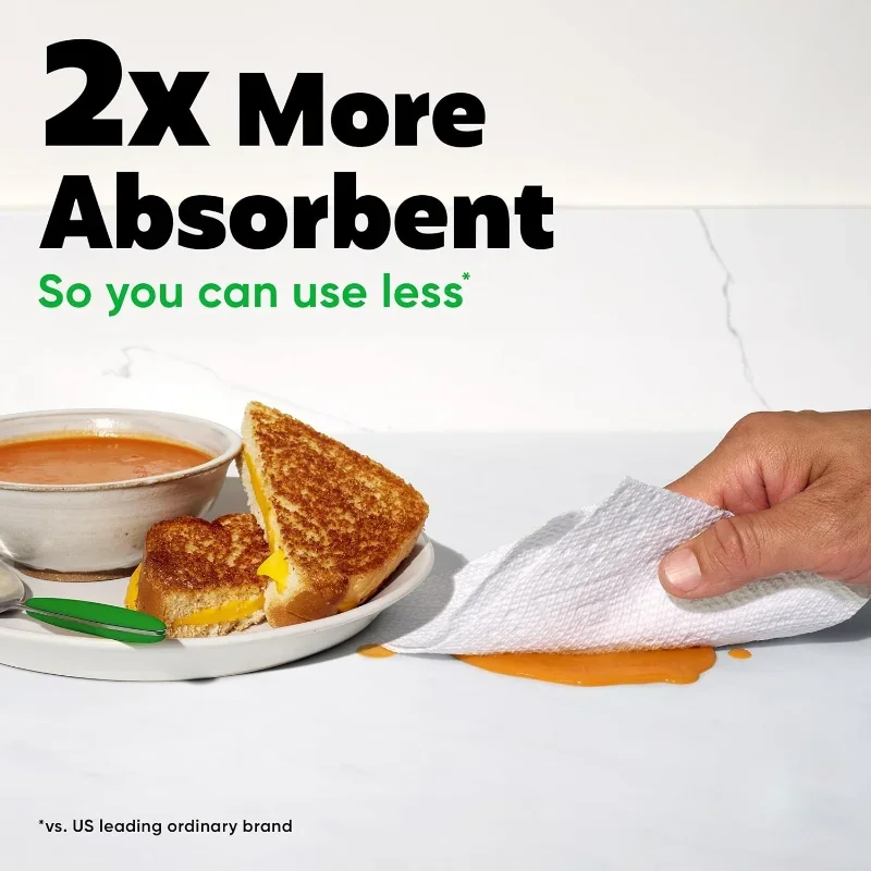 A-Size Paper Towels, Soft Touch, Essential for Daily Use White, 2 Triple Rolls = 6 Regular Rolls