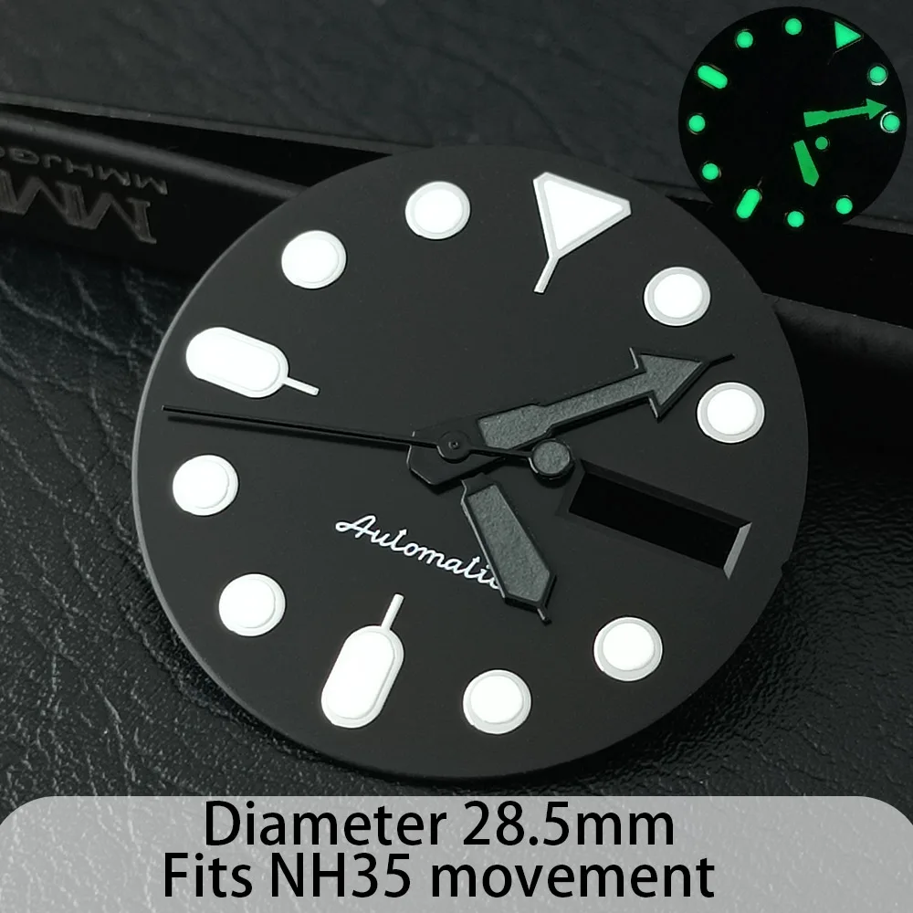 High Quality Combination Dial Pointer 28.5mm NH35/36 Dial, Suitable for NH35/36 Movement with Strong Green Glowing Dial Pointer