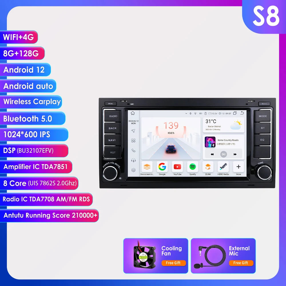 Carplay Android Auto Radio Voor Volkswagen Touareg 2004-2011 Multivan Transporter T5 Auto Multimedia Speler Gps 4G-Let Autoradio