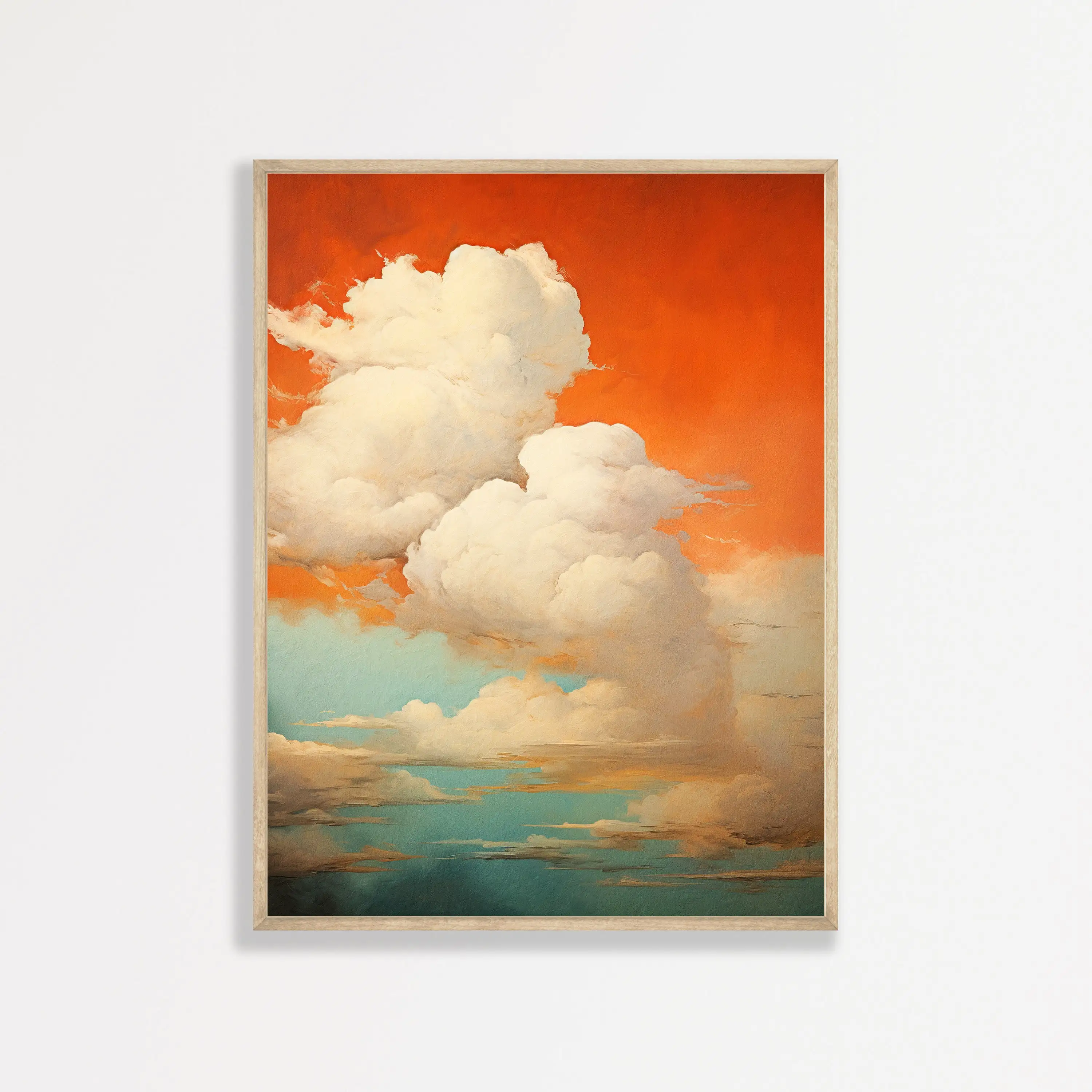 Modern Minimalist Vintage Wall Art Abstract Rainy Sunny Cloud Print Canvas Painting Living Room Bedroom Home Decoration