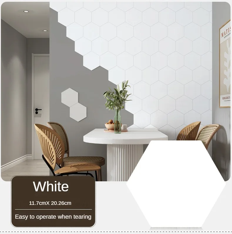 Imagem -06 - Auto-adesivo Adesivo de Parede Hexagonal Adesivo Impermeável tv Background Grão de Madeira Papel de Parede Cerâmico Decoração 20 Pcs