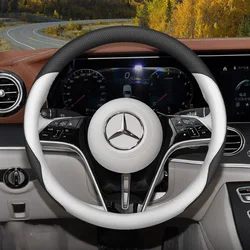 For Mercedes-Benz E C Class C260L E300L GLC300 A200 GLB GLA Universal Car Steering Wheel Cover Circular Type Accessories Leather