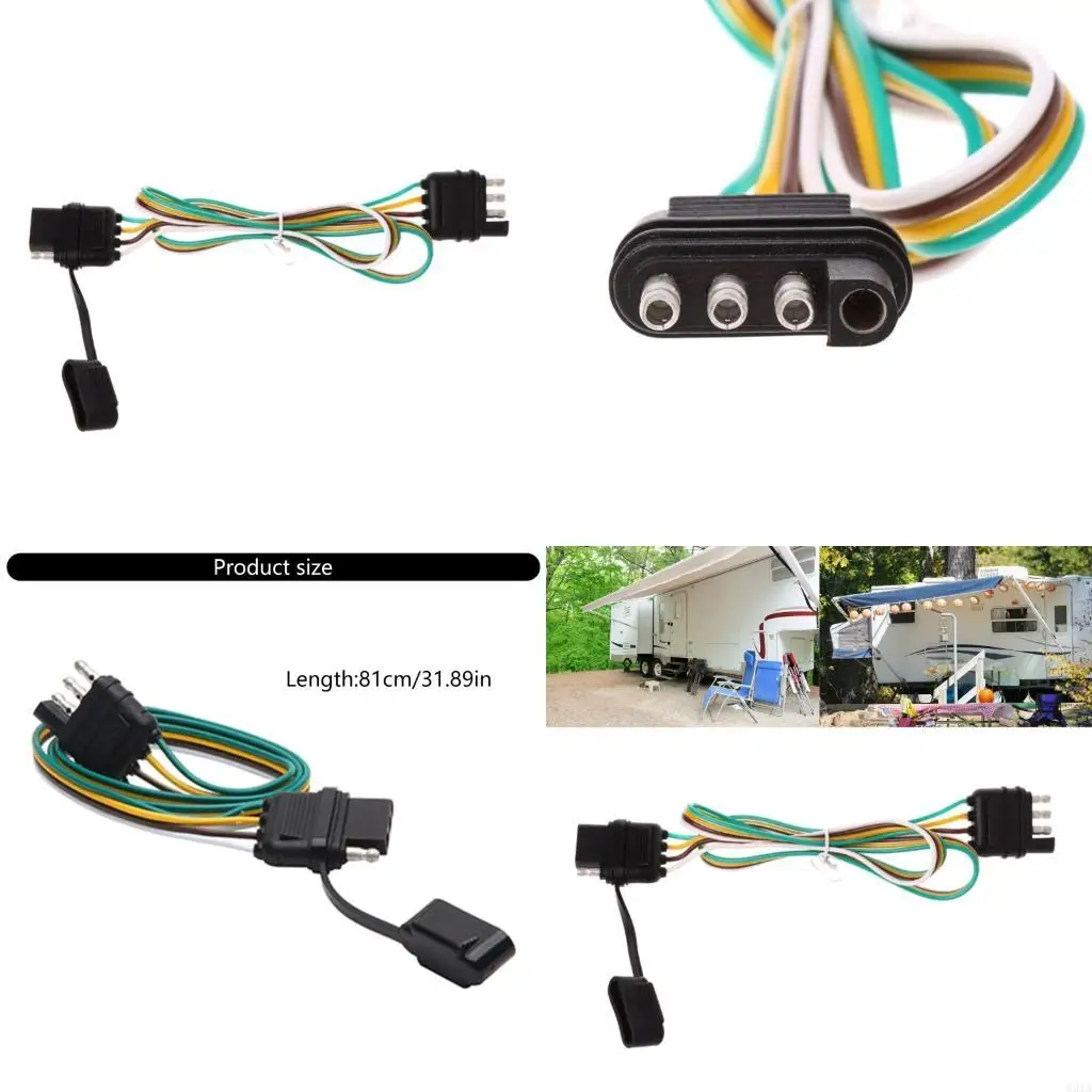 

Universal 4 Pin Electrical Connector Shock Resistant ABS Housing No Tool 4 Wire Trailer Light Adapter Weatherproof
