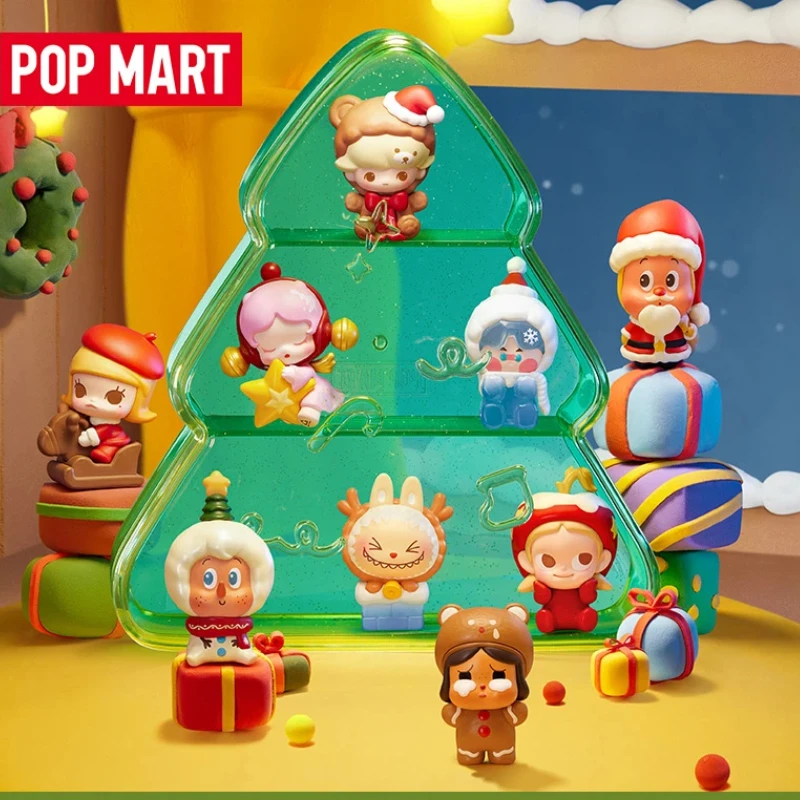 Popmart Bubble Cuties تسليم هدايا عيد الميلاد في التقدم سلسلة دمية مجموعة صندوق أعمى هدية خيار صغير لطيف سهل التجميع يوميا