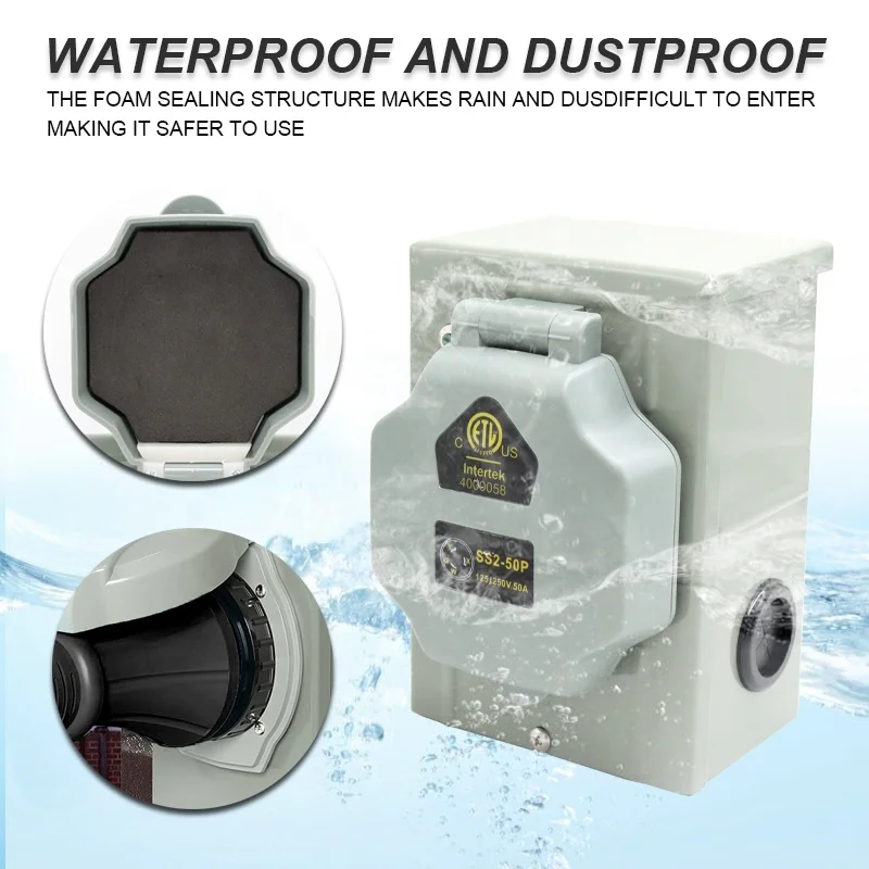 NEMA 14-50P ذكر NEMA SS2-50R أنثى تويست قفل موصل RV مولد الطاقة الحبل 50A تمديد المقبس قبل حفر الطاقة