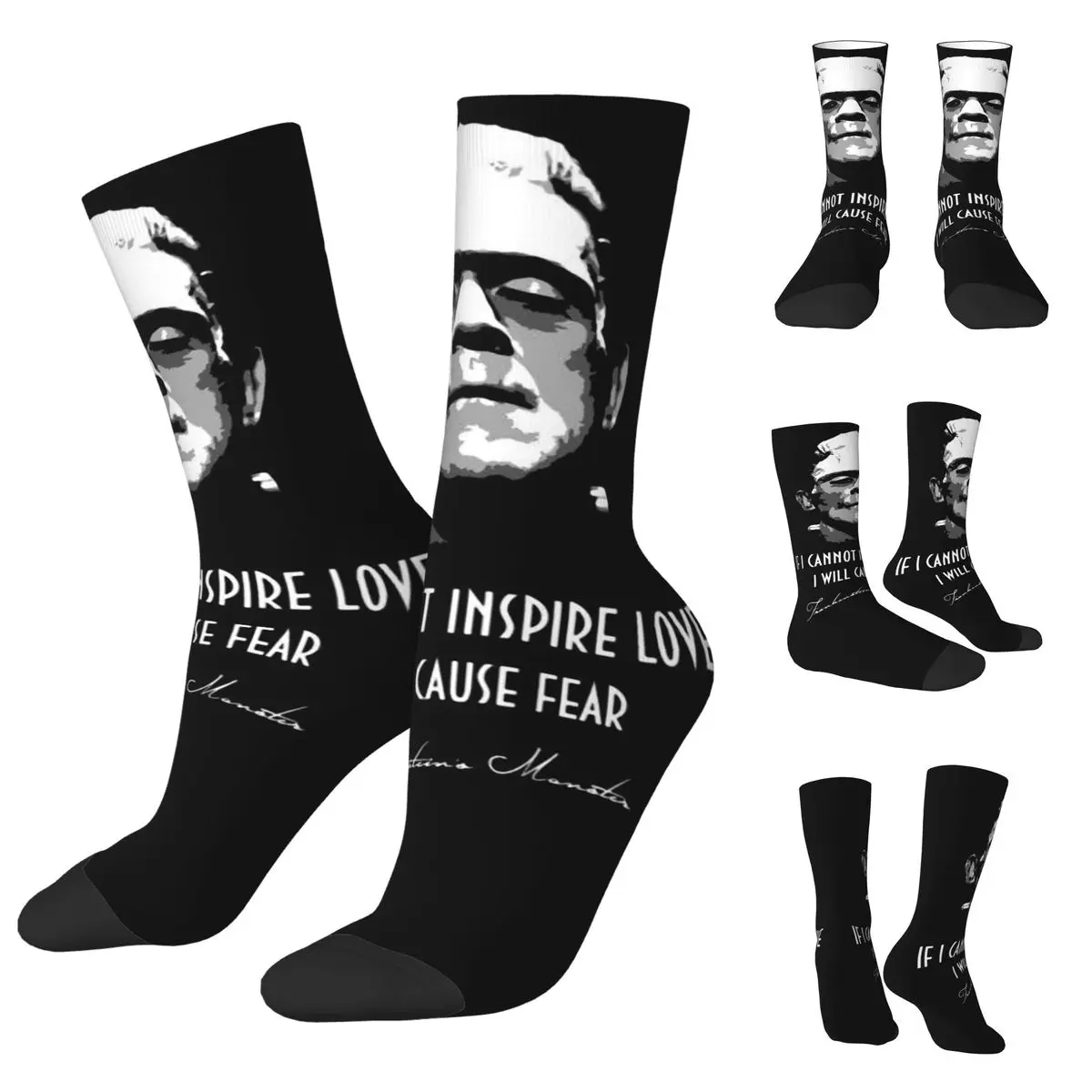 Calcetines de monstruo Frankenstein para hombre y mujer, estampados bonitos, adecuados para todas las estaciones, regalos de vestir