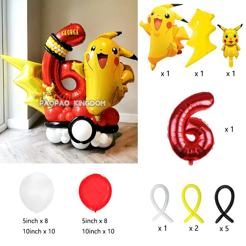 Pokemon Pikachu Folie Ballonnen Set voor Kinderen Verjaardagsfeestje Decoratie Baby Douche Ballon Decoratie Globos
