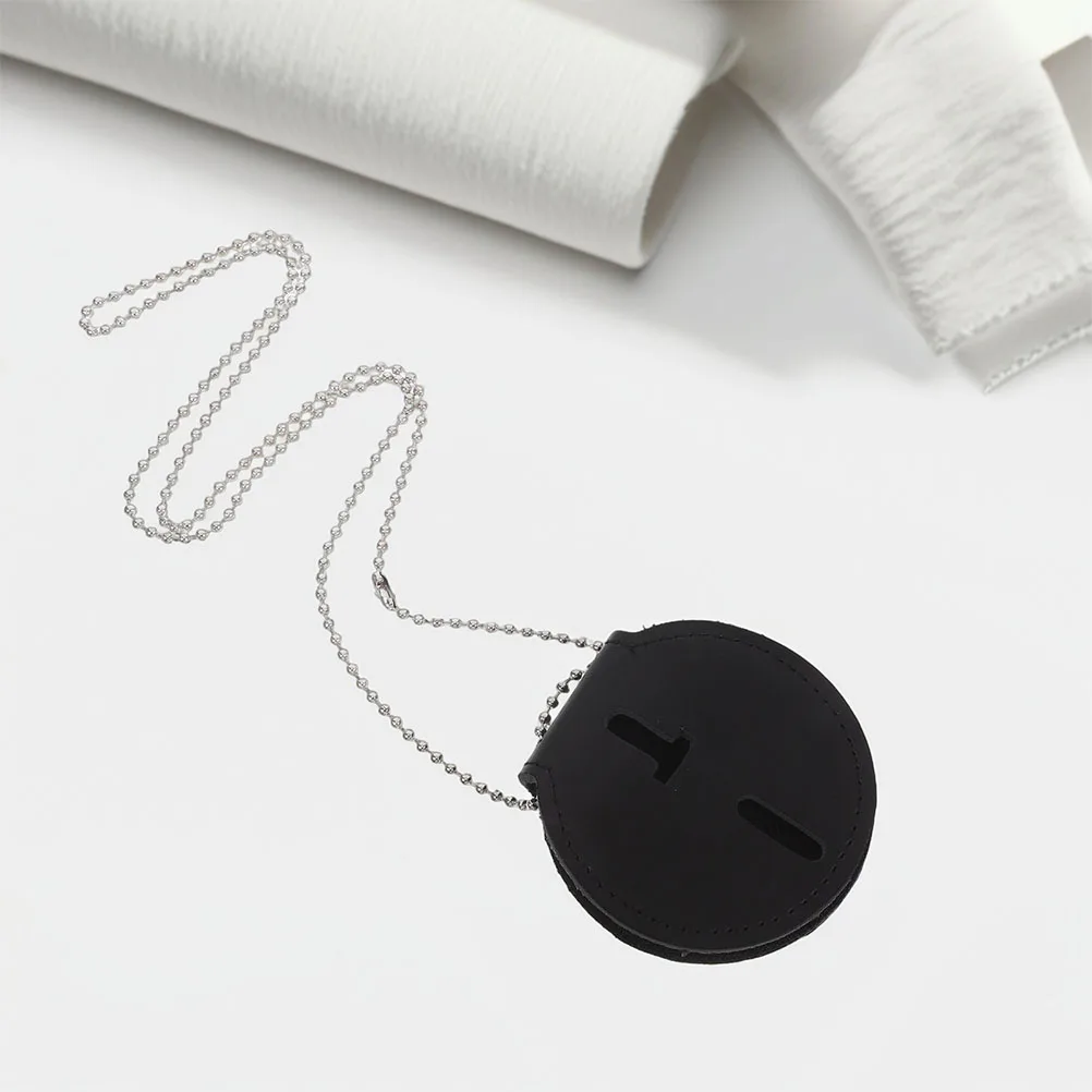 

2pcs Pu Badge Holder Secure Id Card Case Driver'S License Credit Card Storage Lightweight Work Security Office Use