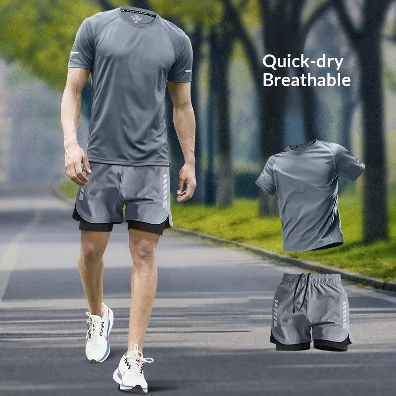 

All Seasons Ice Silk Tshirt Summer Thin Quick Dry Short Sleeve Training Running Fitness Sportswear New Arrival
