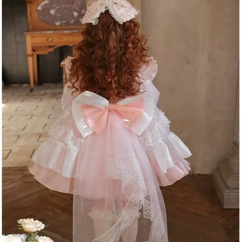 Handgefertigtes Neues Prinzessinnen-Geburtstags-Hochzeitskleid Mädchen Lolita Kinder Boutique Party Geschenk Blumenmädchen Mode Fantasie-Kostüm – Detail 2