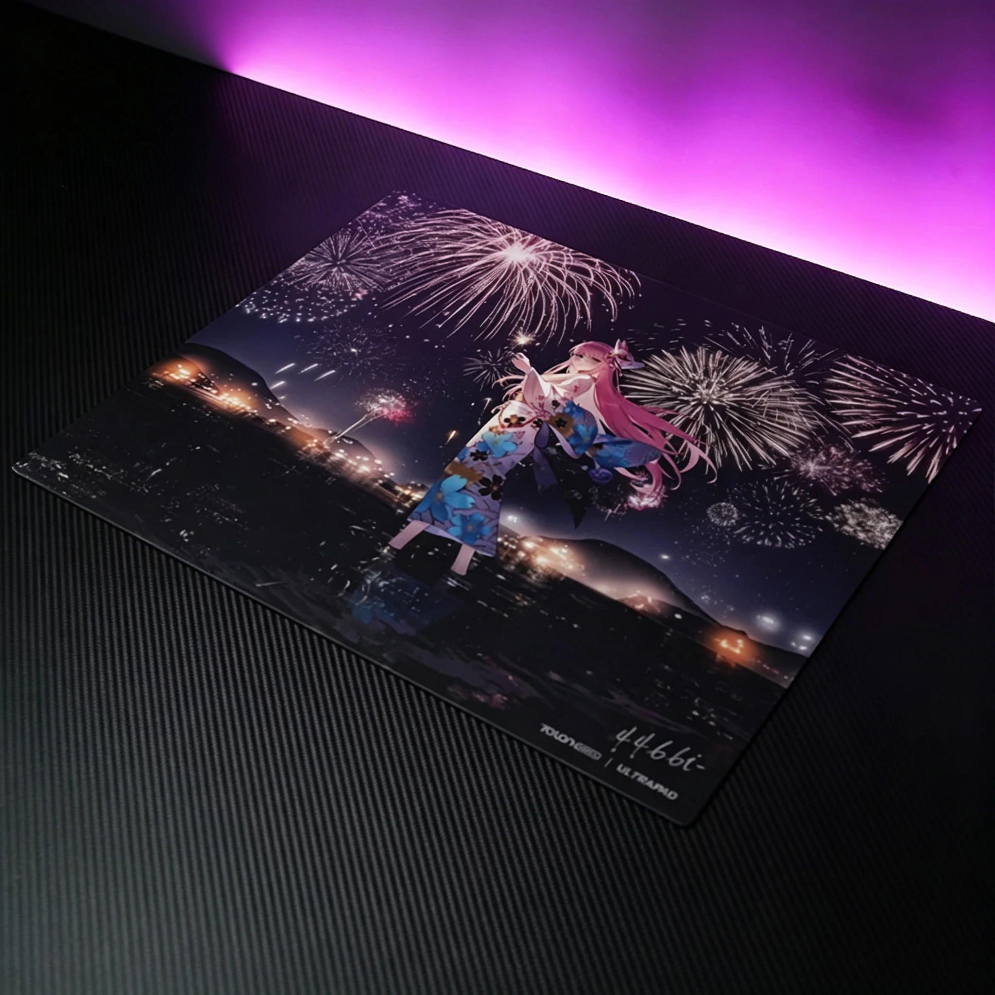 Japanese P3 Flower Fire Girl Anime Glass Mousepad TALON GAMES Micro Etched Surface Table Mat Speed Type Mouse Pad Game Accessory