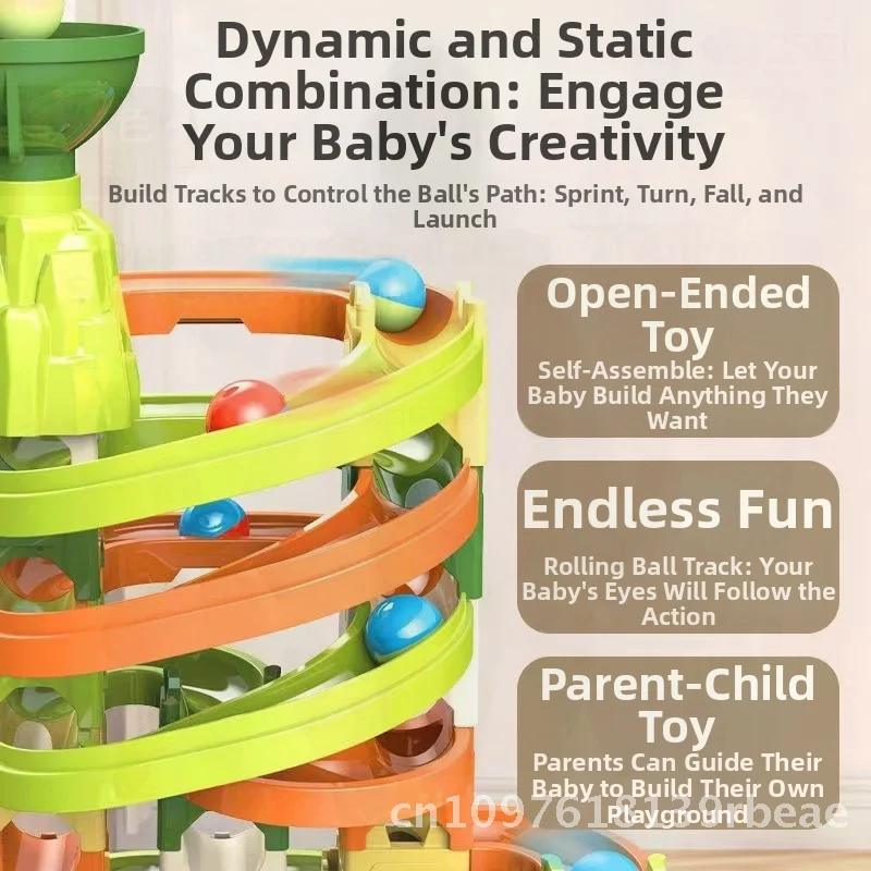 Dinosaur Themed Ejection Ball Track Building Blocks Set - Big Particle Educational Toy for Children Adventure & Learning Fun