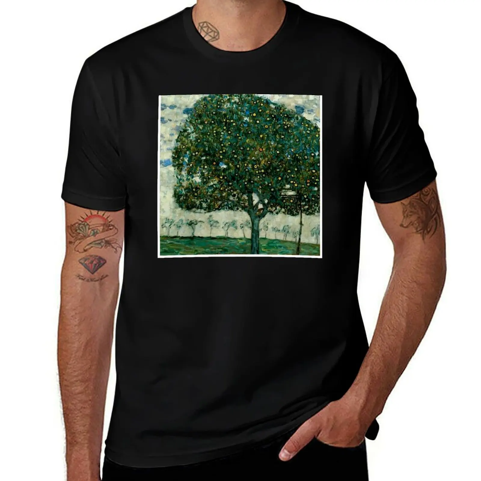 

GUSTAV KLIMT : Vintage Apfelbaum ll Print T-Shirt man t shirt cotton t shirts for man cotton funny T-Shirt