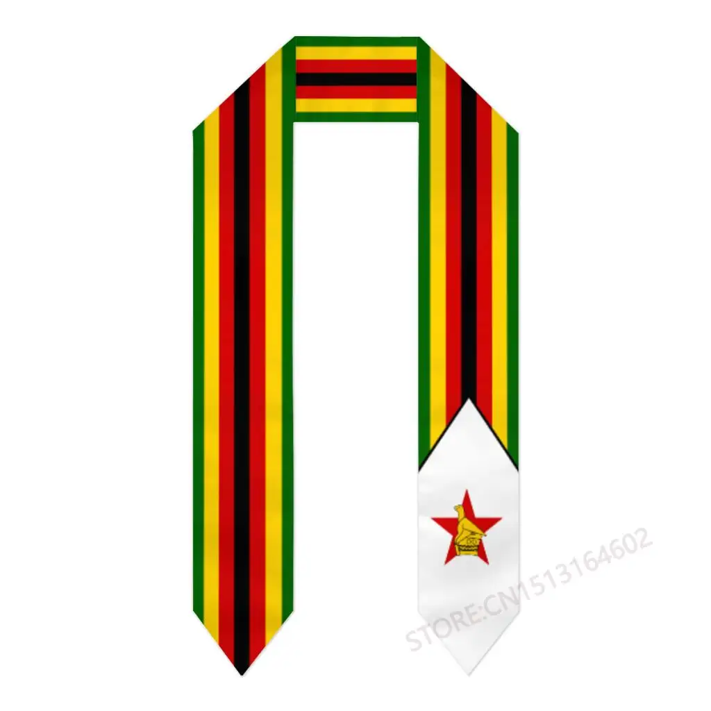 Custom Name Or Logo Zimbabwe Flag Graduation Stole Sash International Study Abroad Class of 2023 Shawl